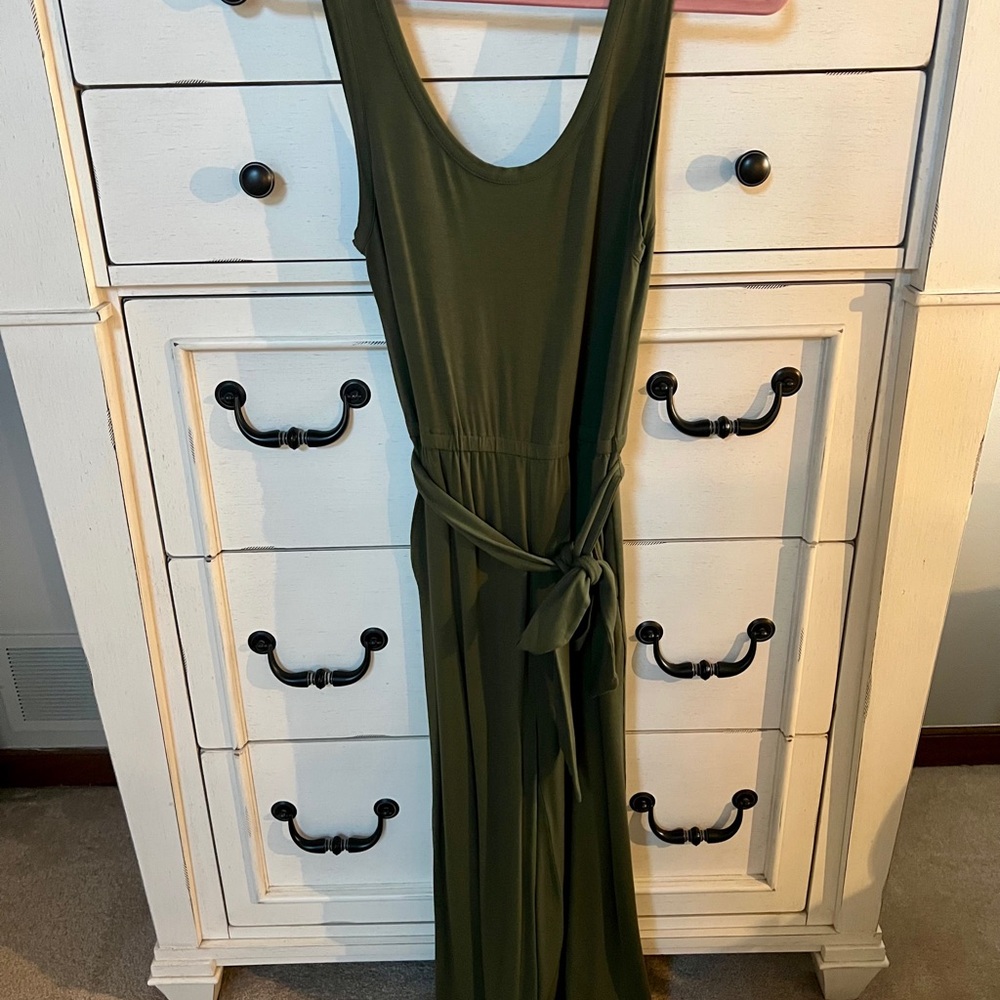 LOFT olive green jumpsuit